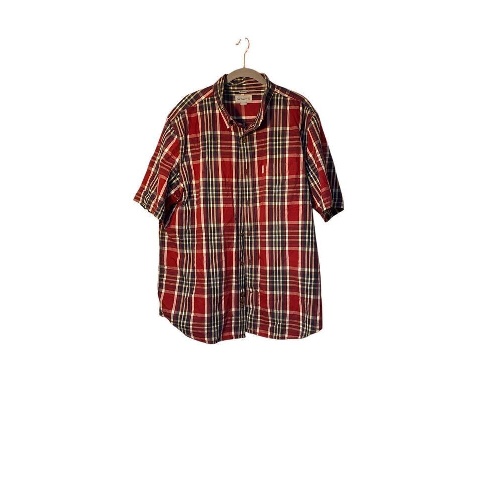 Carhartt men’s red short sleeve button down shirt, size XL